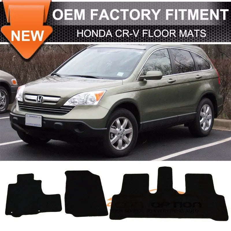 Paquete De Tapetes Para Honda Crv 07-11 Nylon Negro 3 Piezas