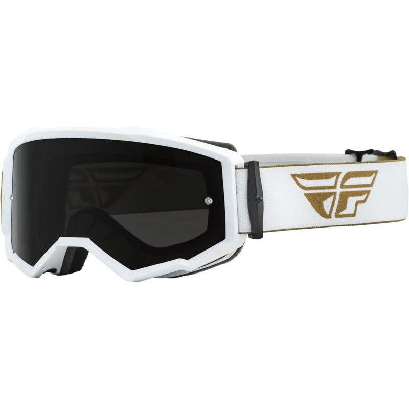Goggles Fly Racing Zone Color Blanco Mica Dorada Blanco Adulto