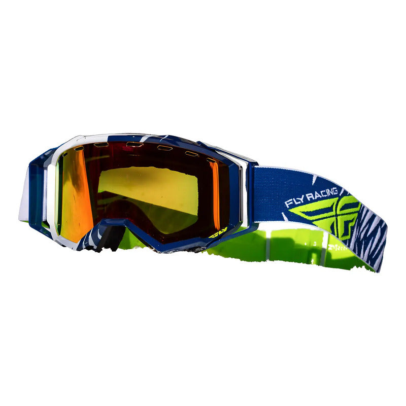 Goggles Fly Racing Zone Blanco / Azúl Mica Naranja Exhibici Azul/blanco Naranja Adulto