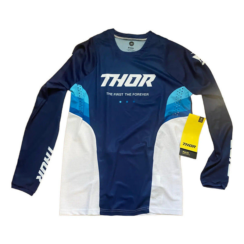 Jersey Thor Pulse S22 Mx Enduro Mx/mtb/bmx Talla Medium M Azul