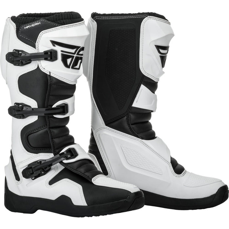 Botas Fly Racing Maverik Enduro/mx/atv Blco/negro Talla 9us Blanco / Negro 9us