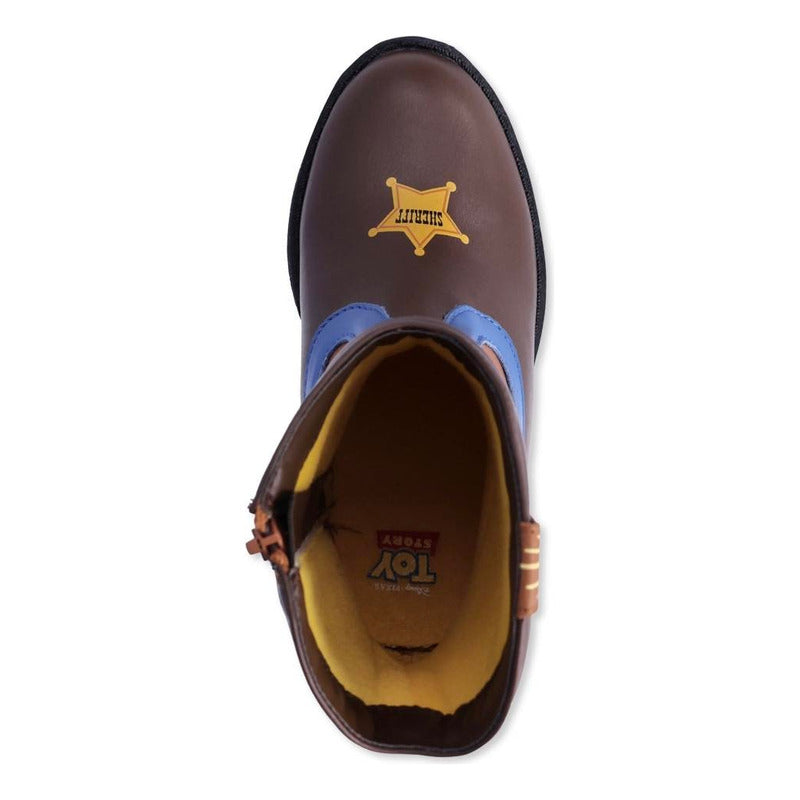 Botas Woody Vaqueras Niño Cafe Con Azul Originales 12us/19mx