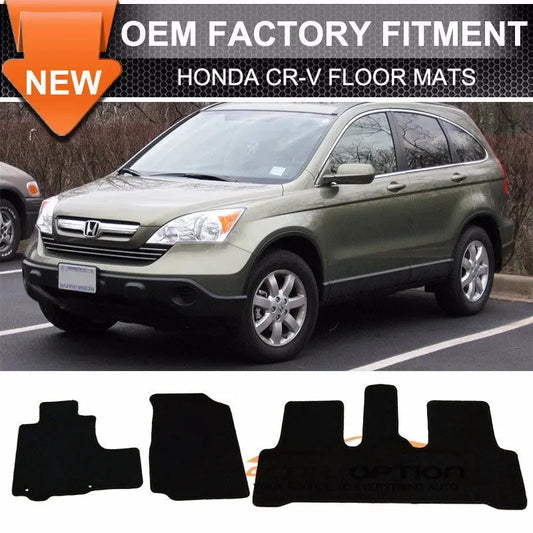 Paquete De Tapetes Para Honda Crv 07-11 Nylon Negro 3 Piezas