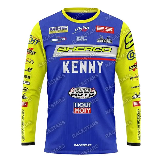 Jersey Sherco Motocross Enduro Mx Flo Talla Large Grande (large) Azul/amarillo/blanco