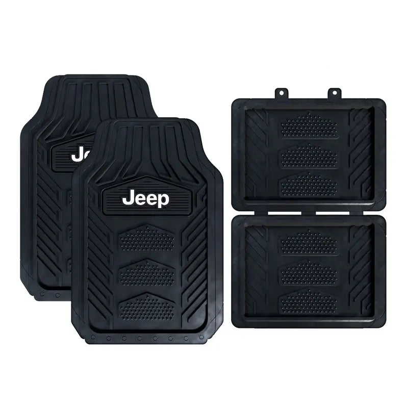 Tapetes Plastico (4) Piezas Jeep Wrangler Jeep Logo Factura Negro