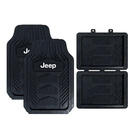 Tapetes Plastico (4) Piezas Jeep Wrangler Jeep Logo Factura Negro