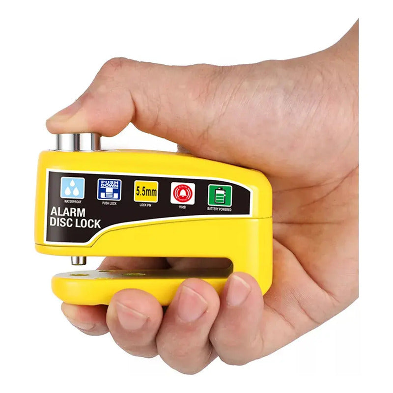 Candado De Disco Con Alarma De Movimiento Para Motocicleta Amarillo