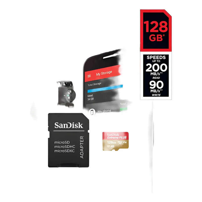 Memoria Sandisk Extreme Plus 128gb 200mb Quickflow Microsd
