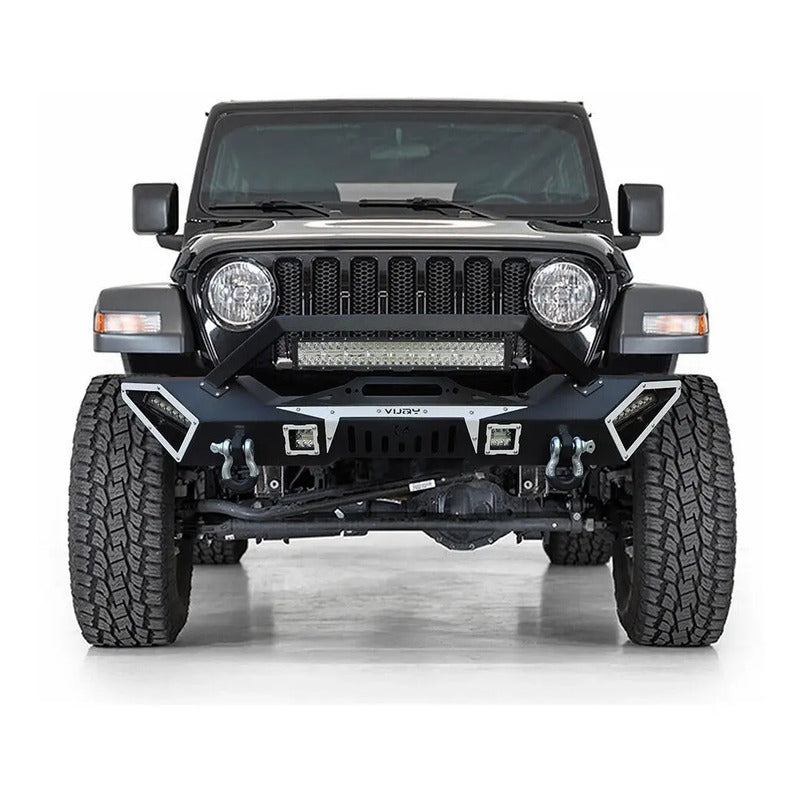 Defensa Jeep Wrangler Jk/jl/jt Gladiador Con Luz Led 07-22  Negro