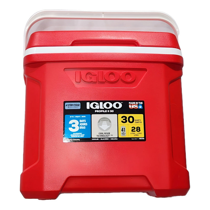Hielera Igloo Profile Ii 30 Cuartos / 28 Litros Exhibicion Rojo