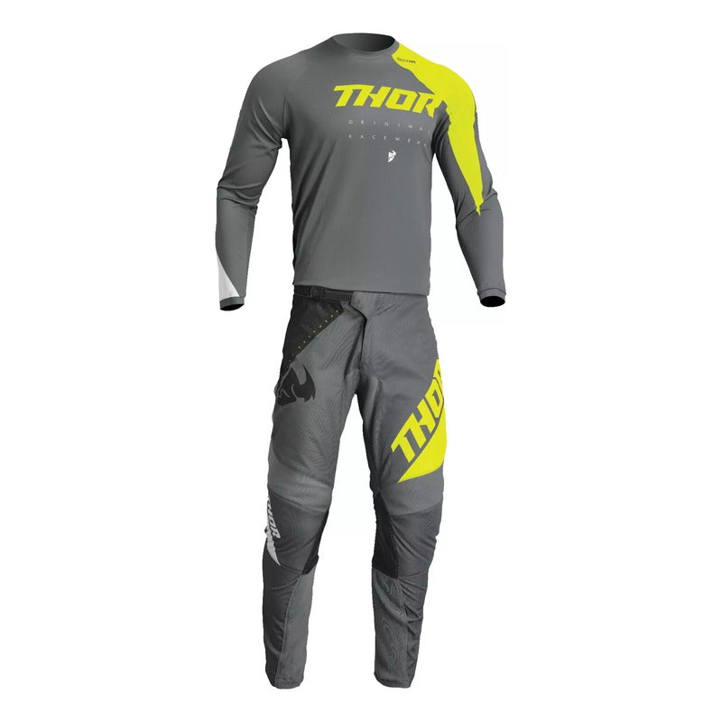 Pantalon Jersey  Combo Thor Sector Edge Gris Talla L/34 Gris / Amarillo L / 34