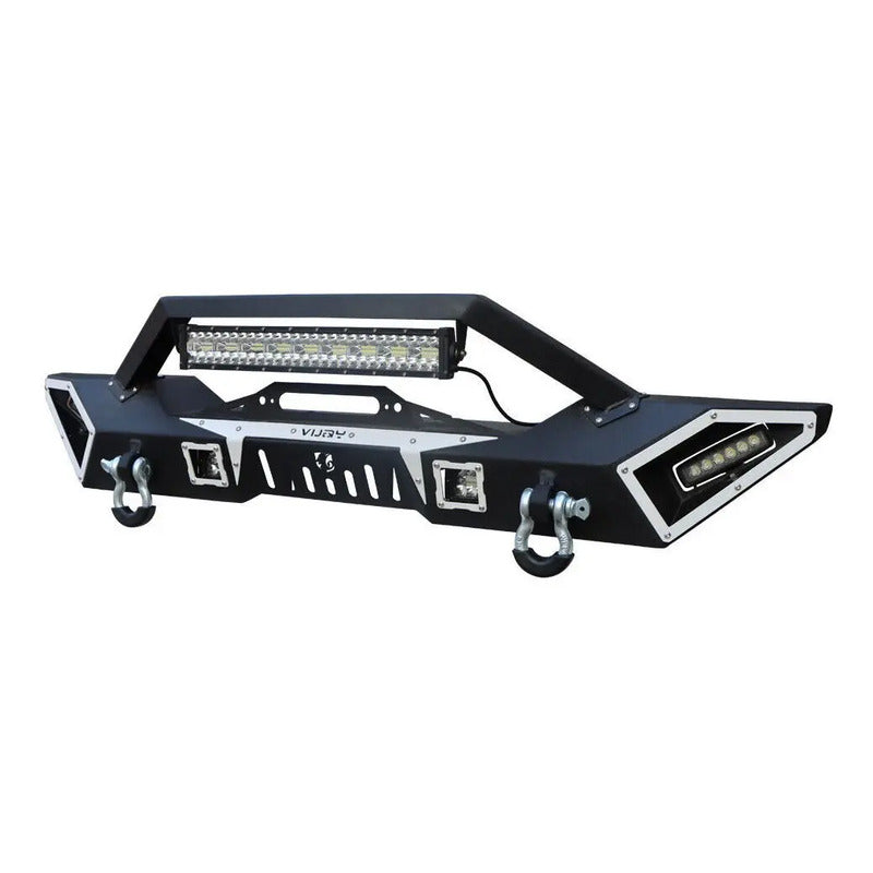 Defensa Jeep Wrangler Jk/jl/jt Gladiador Con Luz Led 07-22  Negro