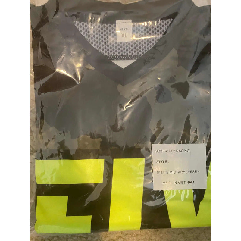 Jersey Fly Lite Military  Motocross Enduro Mx Mtb Talla Xl Xlarge Negro / Verde / Camo