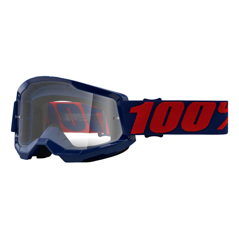 Goggles 100% Strata 2 Adulto Mx/enduro Masego  Azul Transparente Adulto