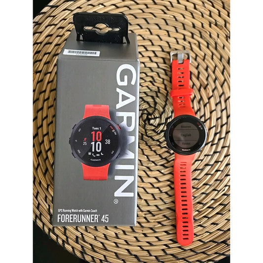 Reloj Garmin Forunner 45 Exhibición Gris Silicona Naranja