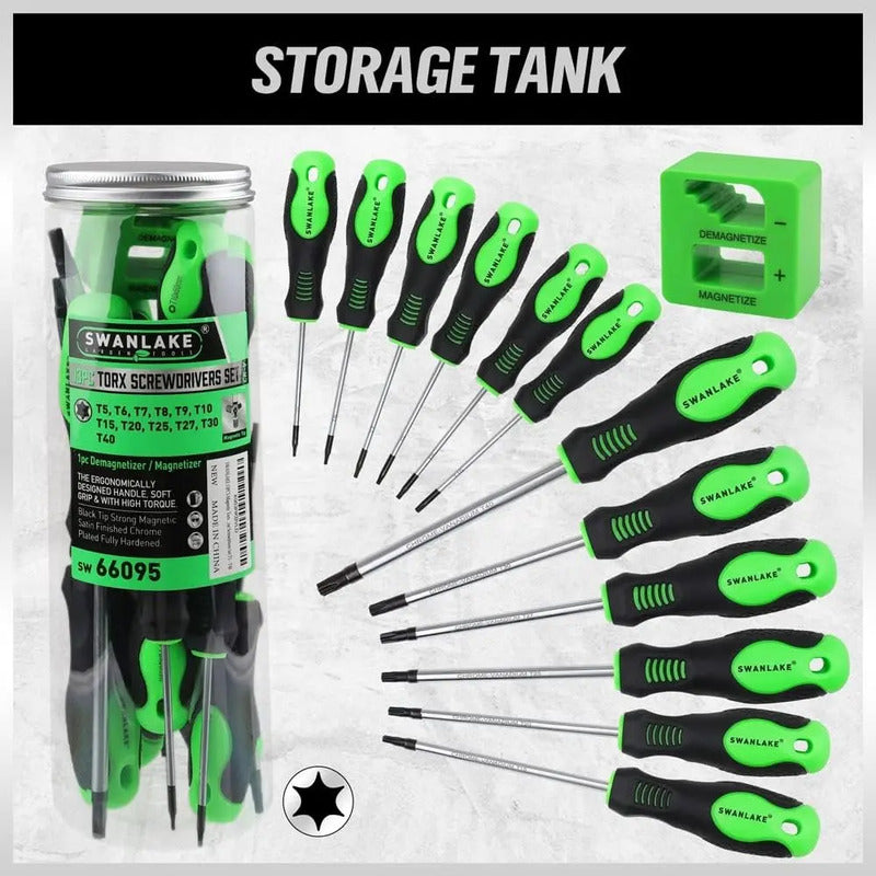 Juego Desarmadores Magneticos Torx 13 Pzas T5-t40
