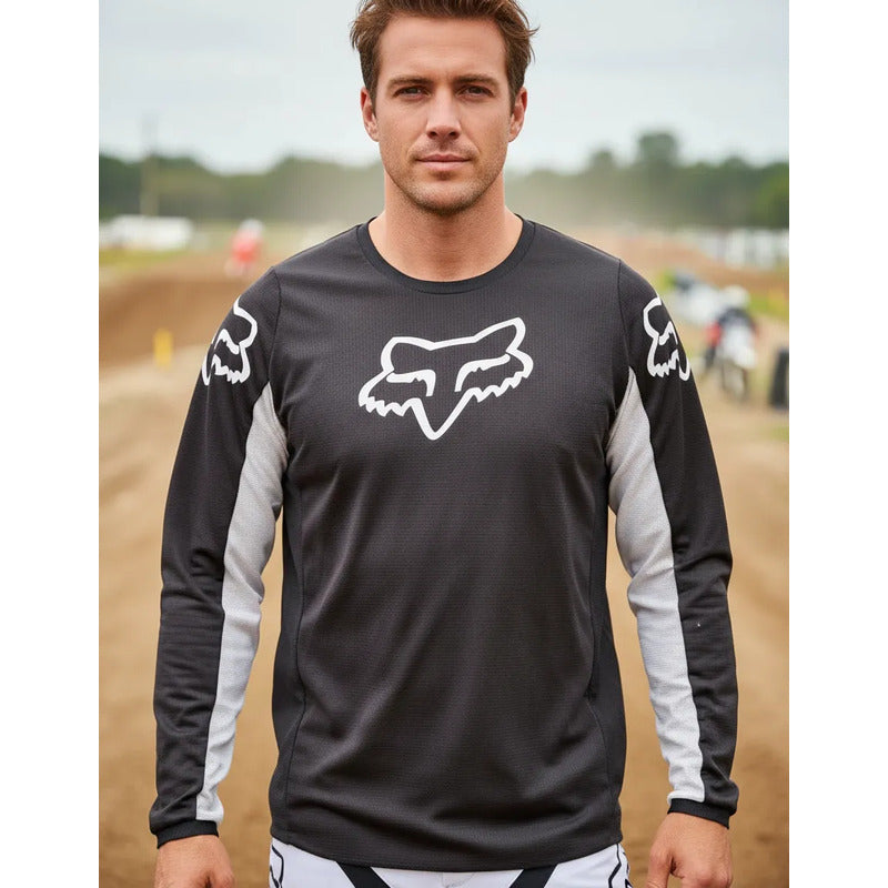 Jersey Fox Racing 180 Enduro Motocross Exhibicion T Large Large Negro