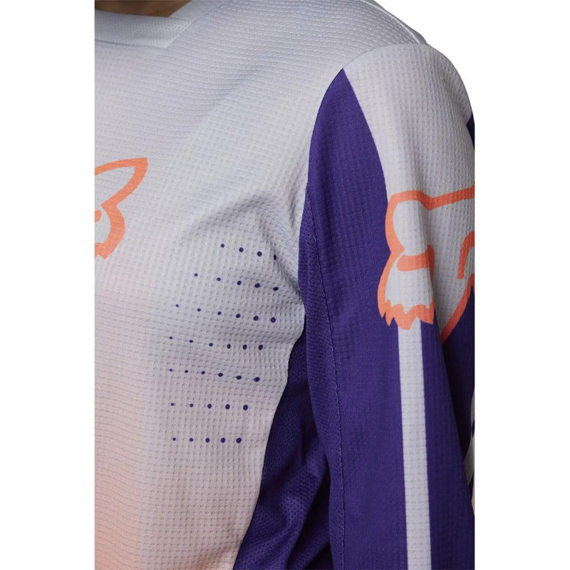 Jersey Fox 180 Leed Mx Enduro  Flo Orange Dama Talla Small Chica (small) Blanco/naranja/morado