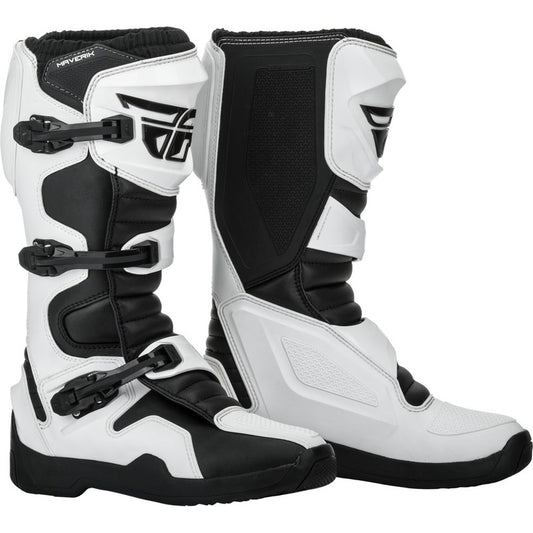 Botas Fly Racing Maverik Enduro/mx/atv Blco/negro Talla 9us Blanco / Negro 9us