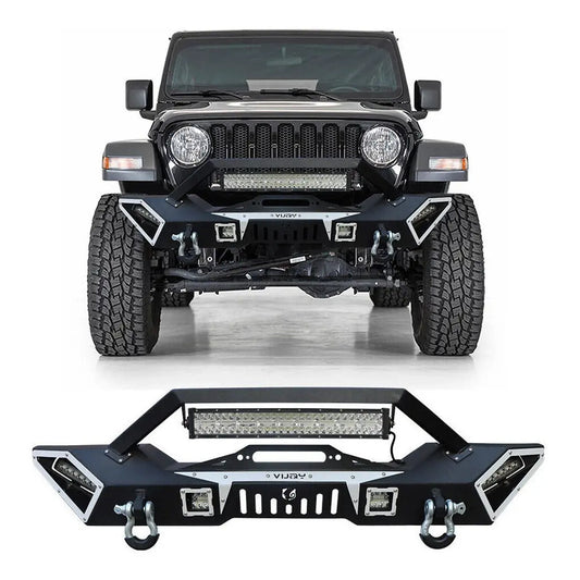 Defensa Jeep Wrangler Jk/jl/jt Gladiador Con Luz Led 07-22  Negro