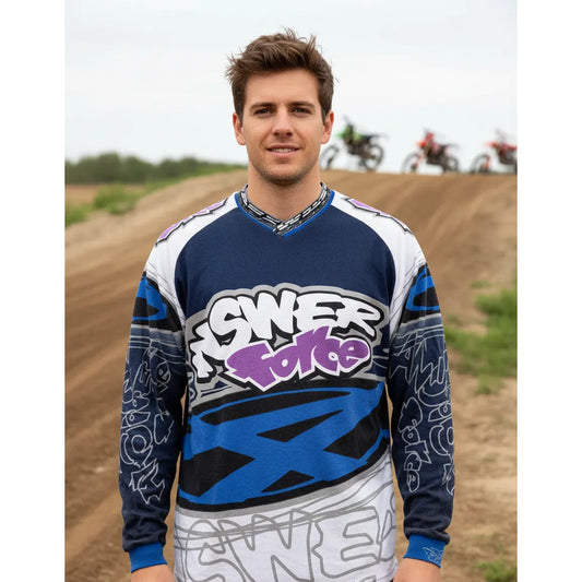 Jersey Answer Racing Force Retro Motocross Enduro Large Large Blanco