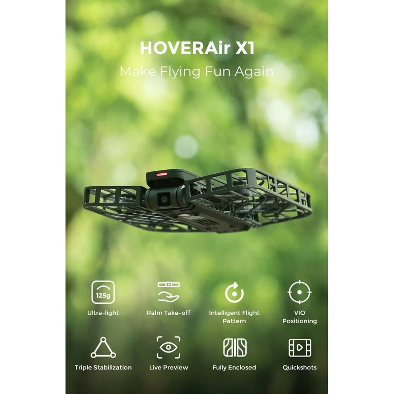 Hoverair X1 Drone Cámara Mini Portatil Video Negro