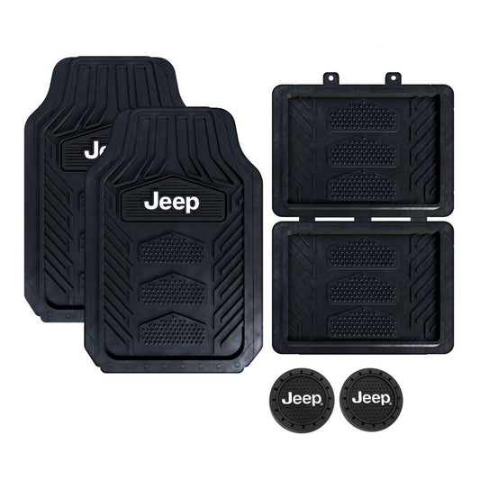 Tapetes Plastico Y Portavasos (6) Piezas Jeep Logo Factura