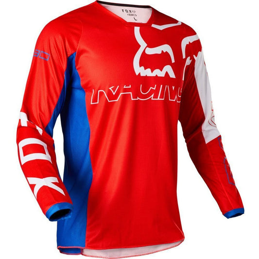 Jersey Fox Racing 180 Skew 2022 Talla Large Large Azúl / Blanco / Rojo