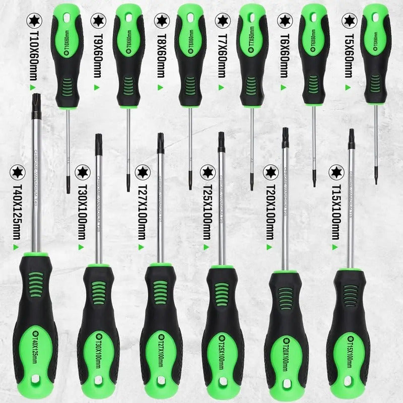Juego Desarmadores Magneticos Torx 13 Pzas T5-t40