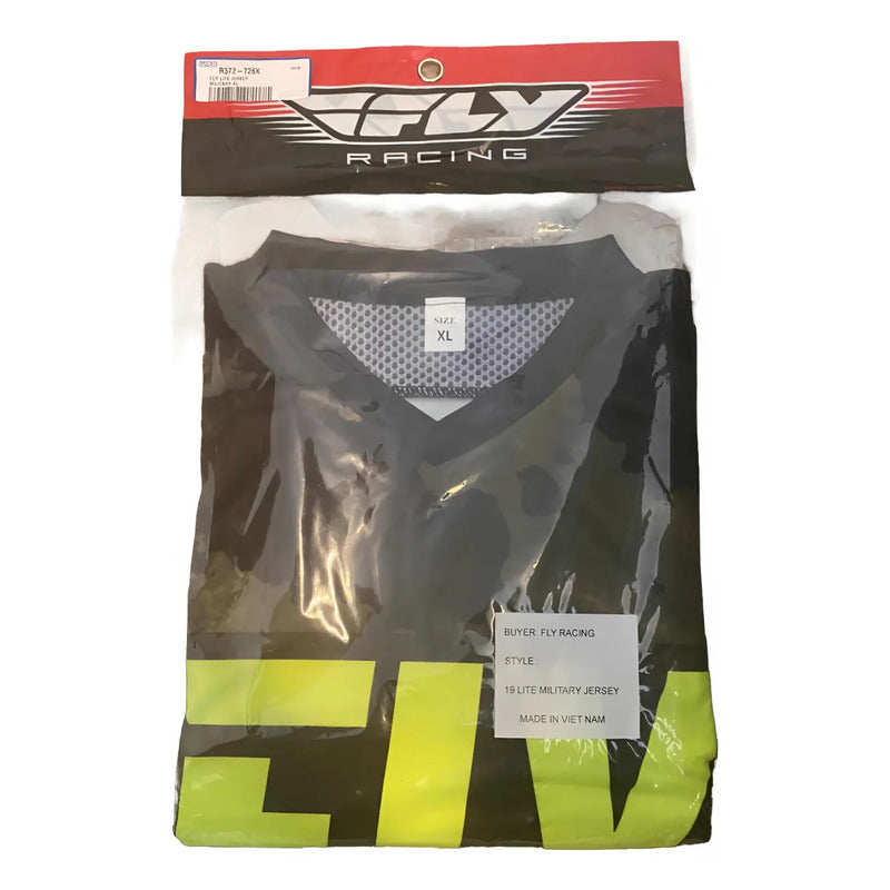 Jersey Fly Lite Military  Motocross Enduro Mx Mtb Talla Xl Xlarge Negro / Verde / Camo